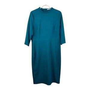 Cooper St. teal mock neck quarter sleeve midi dress size 12